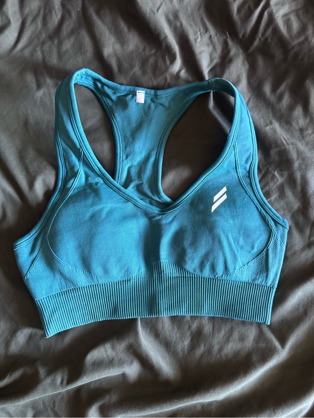 DOYOUEVEN Teal Racerback Seamless Sports Bra